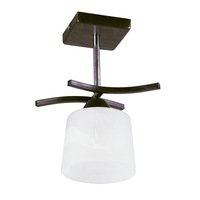Lustra tip pendul Osaka, E27 x 1x 60w, wenge+crom , abajur sticla alb