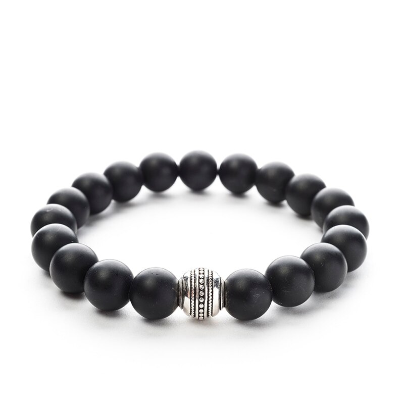 Bratara de margele onix negre, model Azzo , unisex