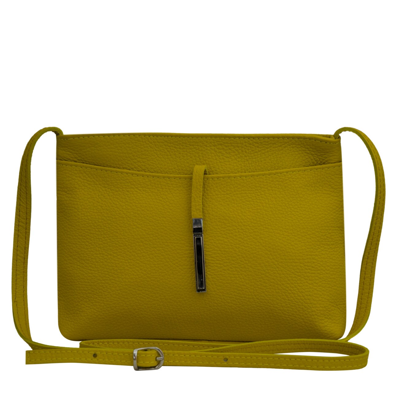 Geanta crossbody din piele naturala, Sabina, galben