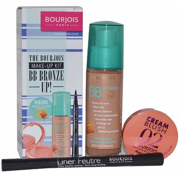 Set machiaj Bourjois Make Up Kit BB Bronze Up contine 3 produse: BB Cream, Fard de obraz si Tus de Ochi Set machiaj Bourjois Make Up Kit BB Bronze Up contine 3 produse: BB Cream, Fard de obraz si Tus de Ochi