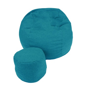 Set Fotoliu Puf King Size + Otoman - Blue Sky (Gama Savana ) umplut cu fulgi de burete memory mix® Set Fotoliu Puf King Size + Otoman - Blue Sky (Gama Savana ) umplut cu fulgi de burete memory mix®