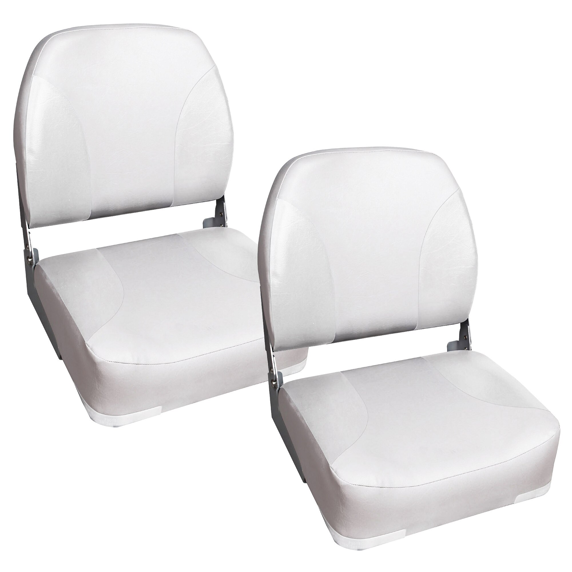 Set 2 scaune Pearl, pro.tec, 415 x 390 x 510 mm, plastic, metal, imitatie de piele, alb, impermeabil, rabatabil