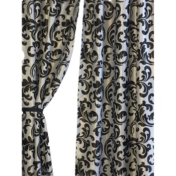 Set 2 draperii black-out cu rejansa Lyra Liz Line, 2 x 140x245 cm, poliester, gri/negru