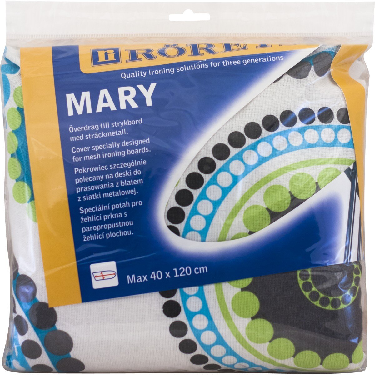 Husa masa calcat Mary 40X120 Pasla - Cercuri verzi Rorets