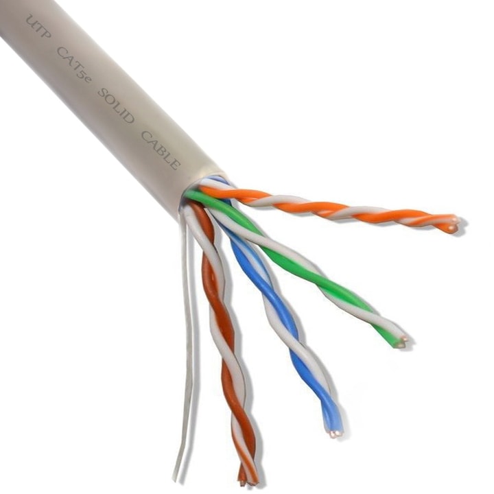 Cablu UTP CAT5e PNI U05 cu 4 perechi pentru internet 1 Gigabit si sisteme de supraveghere, Rola 305m