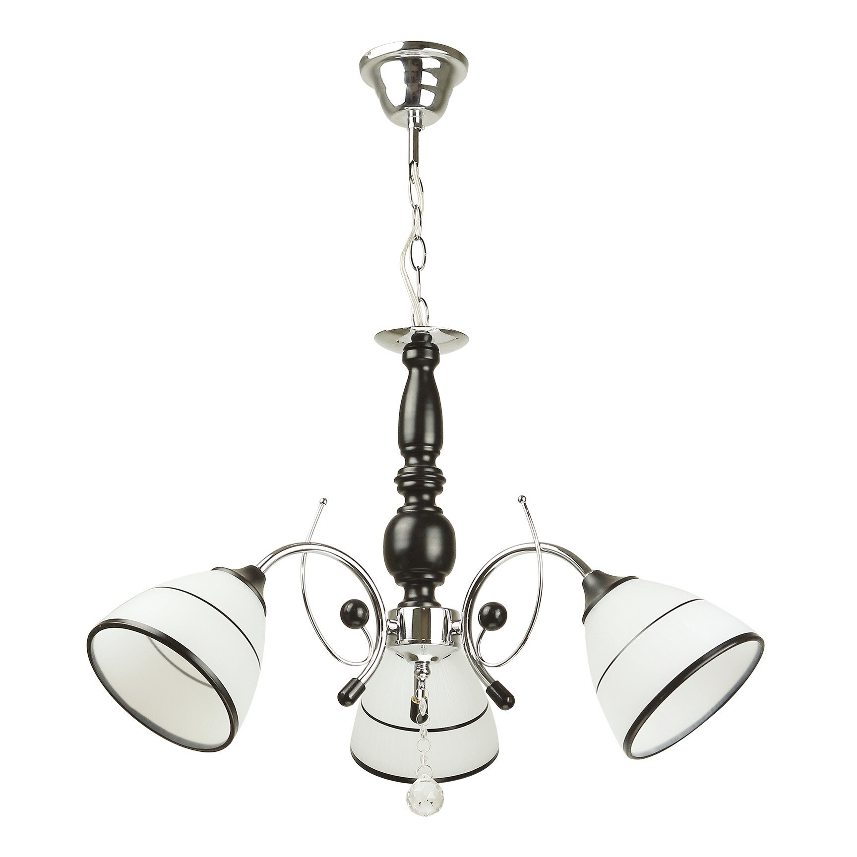 Lustra Dorya, crom + lemn, E27 x 3 x 60w