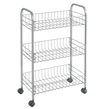 Etajera cu roti Metaltex, 3 rafturi, model Lugano, 41x23x63cm Etajera cu roti Metaltex, 3 rafturi, model Lugano, 41x23x63cm