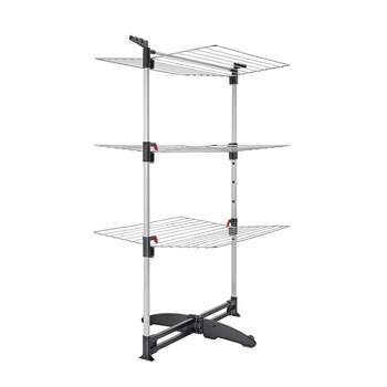 Uscator de rufe vertical Metaltex, model Ciclone Vario, 3 nivele, pliabil, suporturi pentru umerase, 40 m Uscator de rufe vertical Metaltex, model Ciclone Vario, 3 nivele, pliabil, suporturi pentru umerase, 40 m