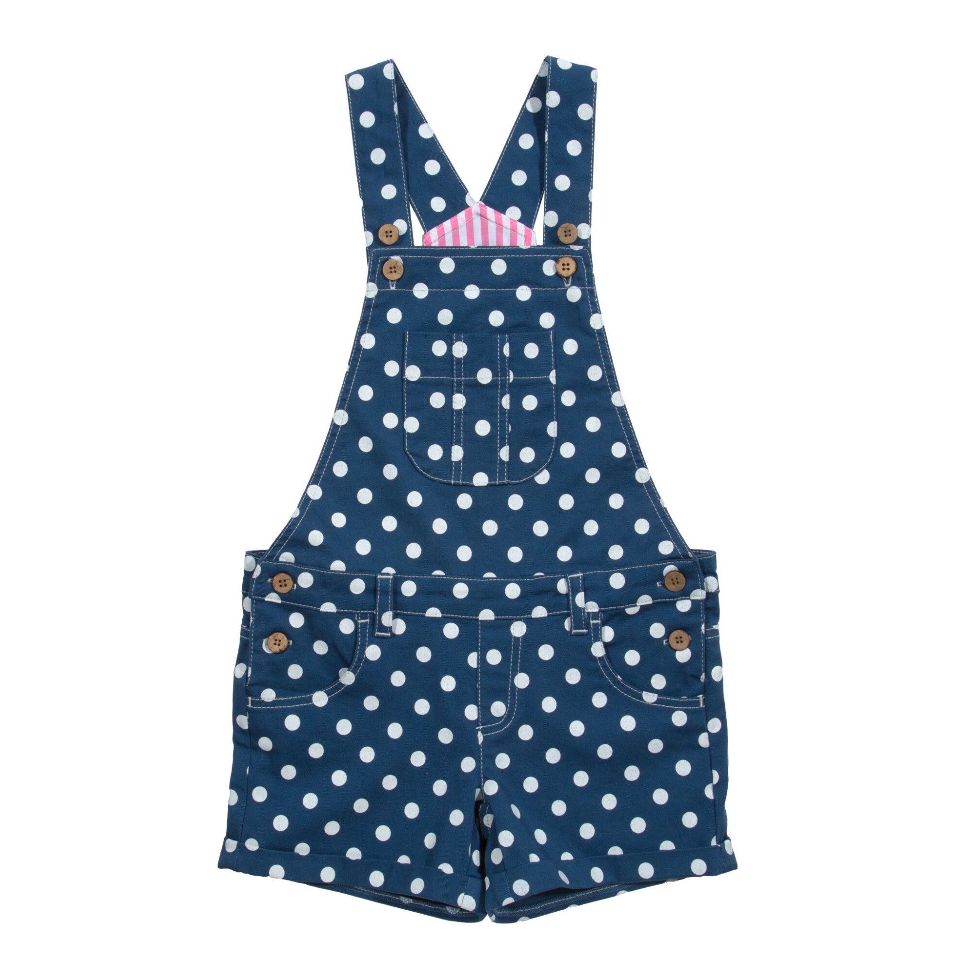 Salopeta cu buline 100% bumbac organic, Albastru, Albastru inchis