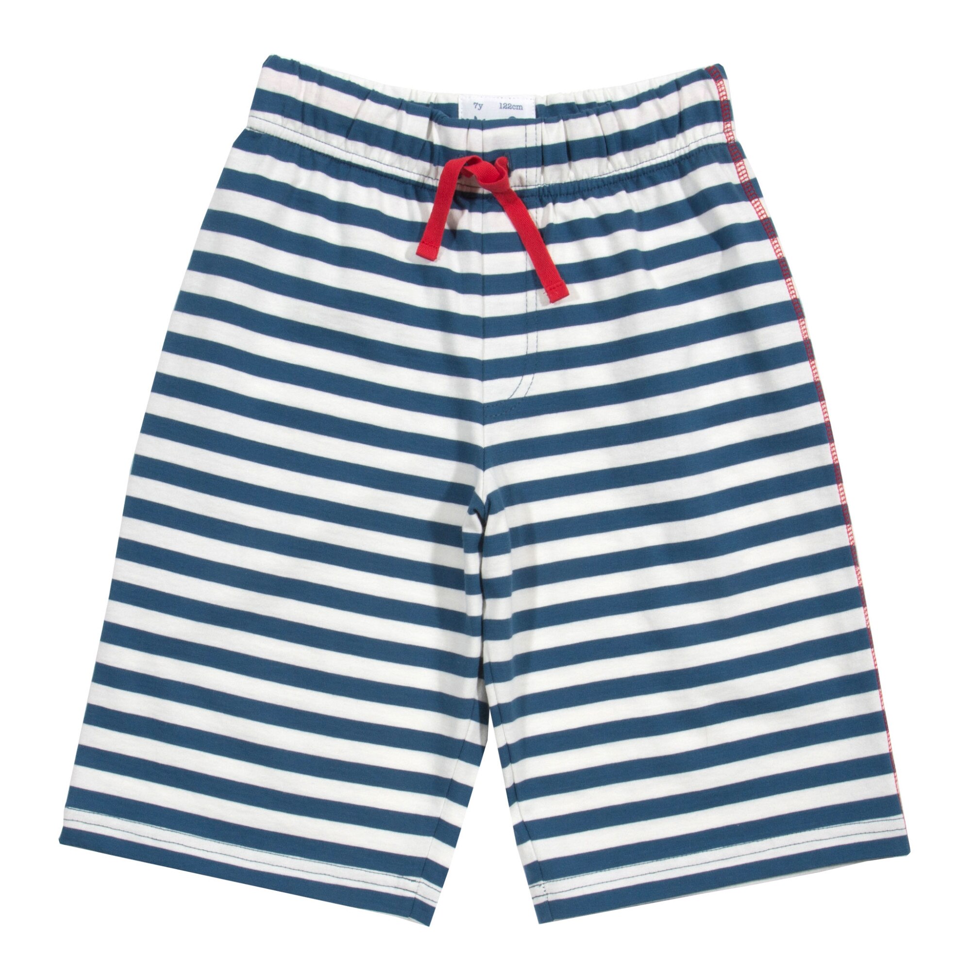 Bermude model navy 100% bumbac organic, Alb/albastru