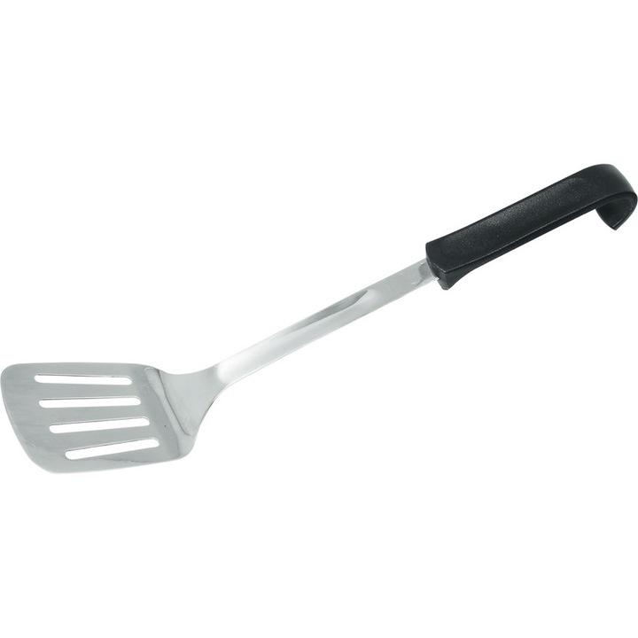 Spatula Hendi cu fante, otel inoxidabil, maner polipropilena, 355 mm