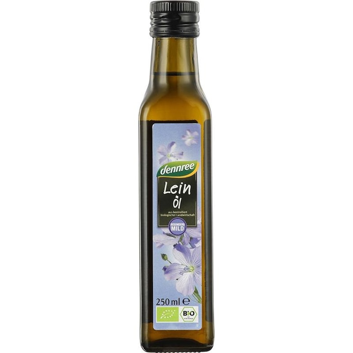 Ulei de in virgin presat la rece bio, 250ml, Dennree
