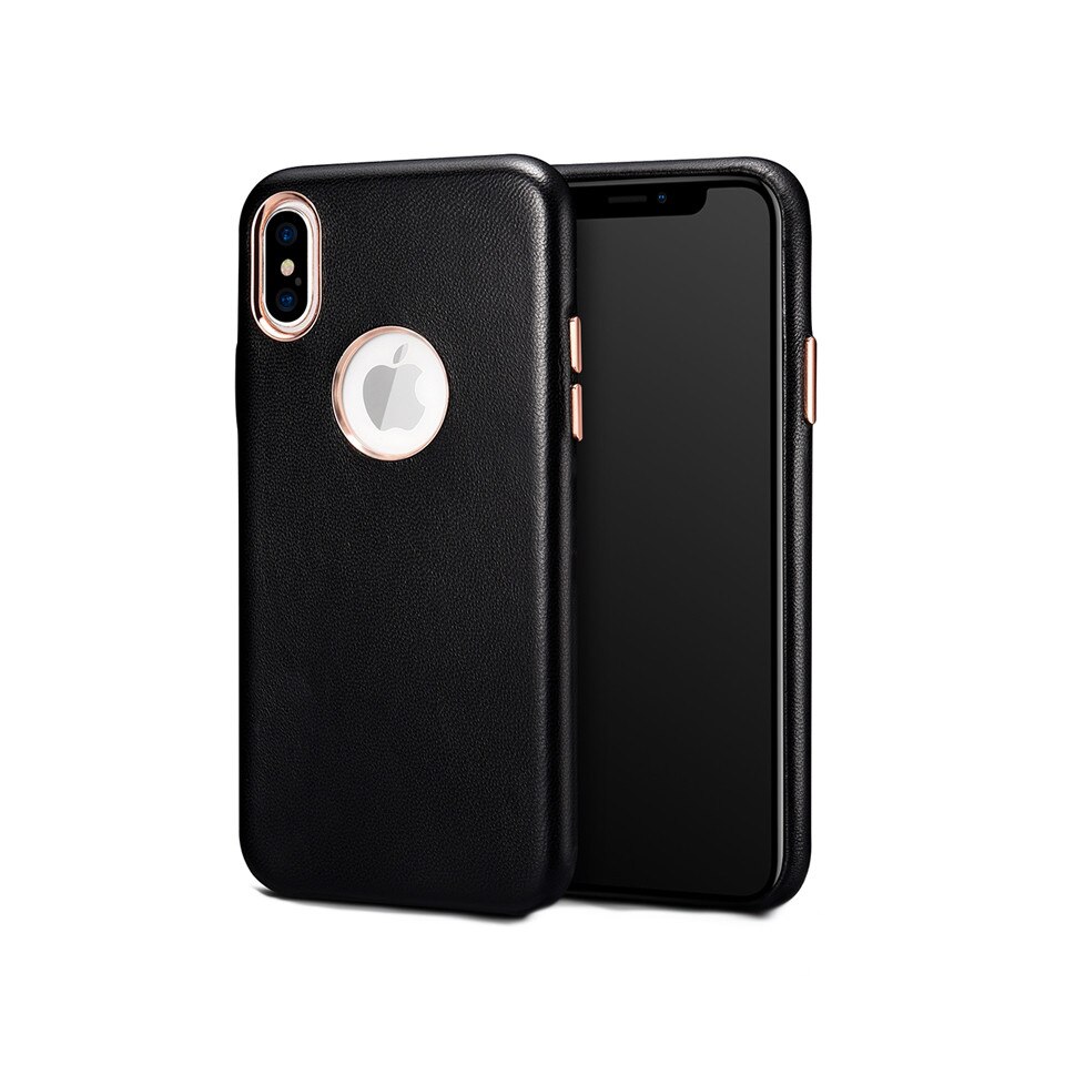Husa iPhone XS Max, Xoomz by iCarer Lamb, slim, usoara din piele naturala de miel, tip back cover, culoare Negru