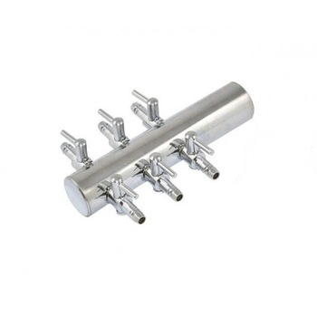 Distribuitor aer cromat cu robineti 6 iesiri Boyu Distribuitor aer cromat cu robineti 6 iesiri Boyu