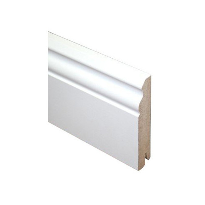Plinta alba MDF, profil Hamburg, 70 x 18mm, 2,4m lungime