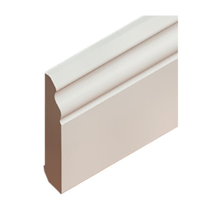 Plinta alba MDF, profil Hamburg 38mm 100 x 18mm, 2,4m lungime