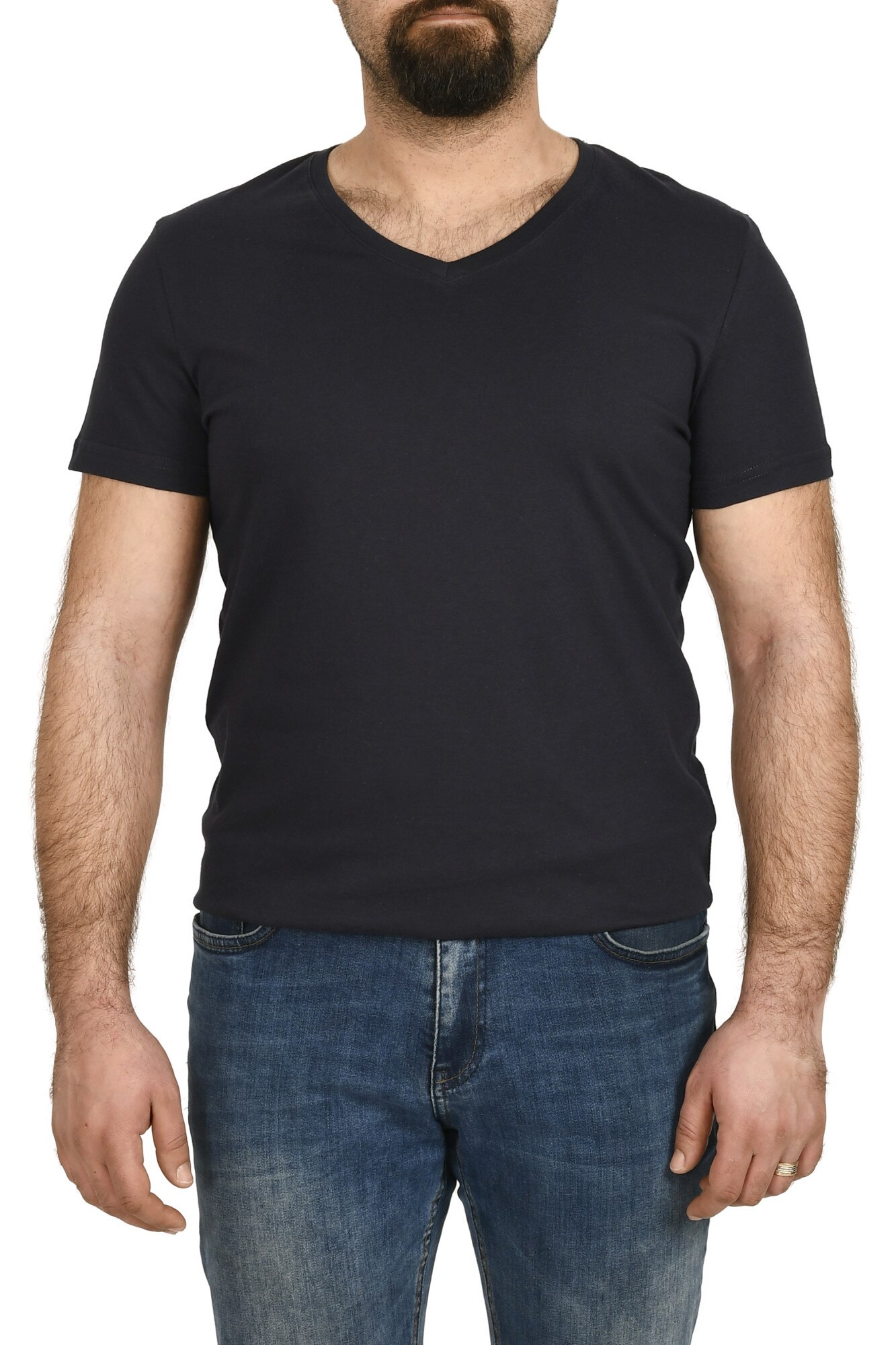 Tricou barbat in anchior, GloStory, Bleumarin inchis, Bleumarin inchis