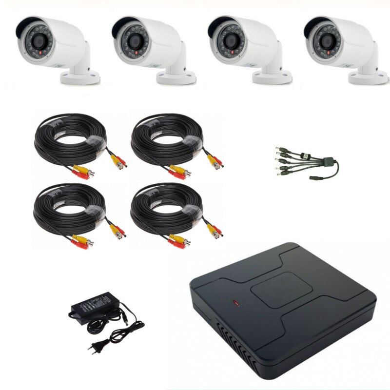 Kit supraveghere video COMPLET AHD 720P 4 camere dvr si accesorii