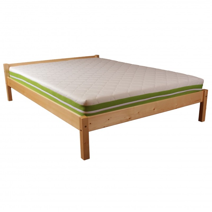 Pat matrimonial Transilvan, Sally, Lemn Masiv, Model 2/1, 140x200 cm, Lacuit