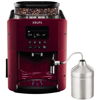 Espressor automat Krups Espresseria EA8165, 1450W, 15 bar, 1.7 l, Rosu/Negru Espressor automat Krups Espresseria EA8165, 1450W, 15 bar, 1.7 l, Rosu/Negru