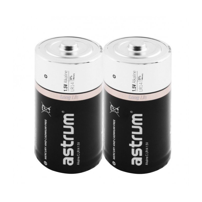 Set 2 Baterii Alkaline LR14, Astrum AAB014