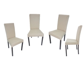 Set 4 Scaune dining Ana stofa crem cu structura screp rame Set 4 Scaune dining Ana stofa crem cu structura screp rame