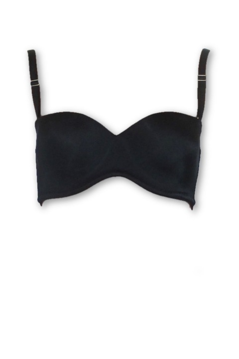 Sutien fara bretele Bella Rosa cu suport, burete, negru, Negru