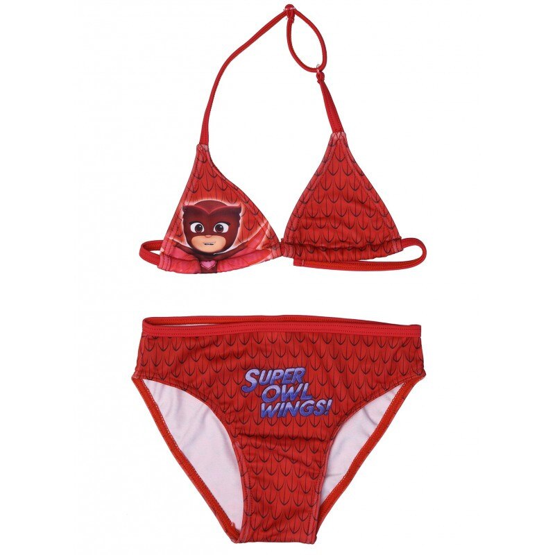 Costum baie copii, Bufnita PJ Masks, rosu, 2 ani