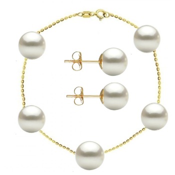Set Office Bratara si Cercei Aur 14 k si Perle Naturale Premium de 8 mm Set Office Bratara si Cercei Aur 14 k si Perle Naturale Premium de 8 mm