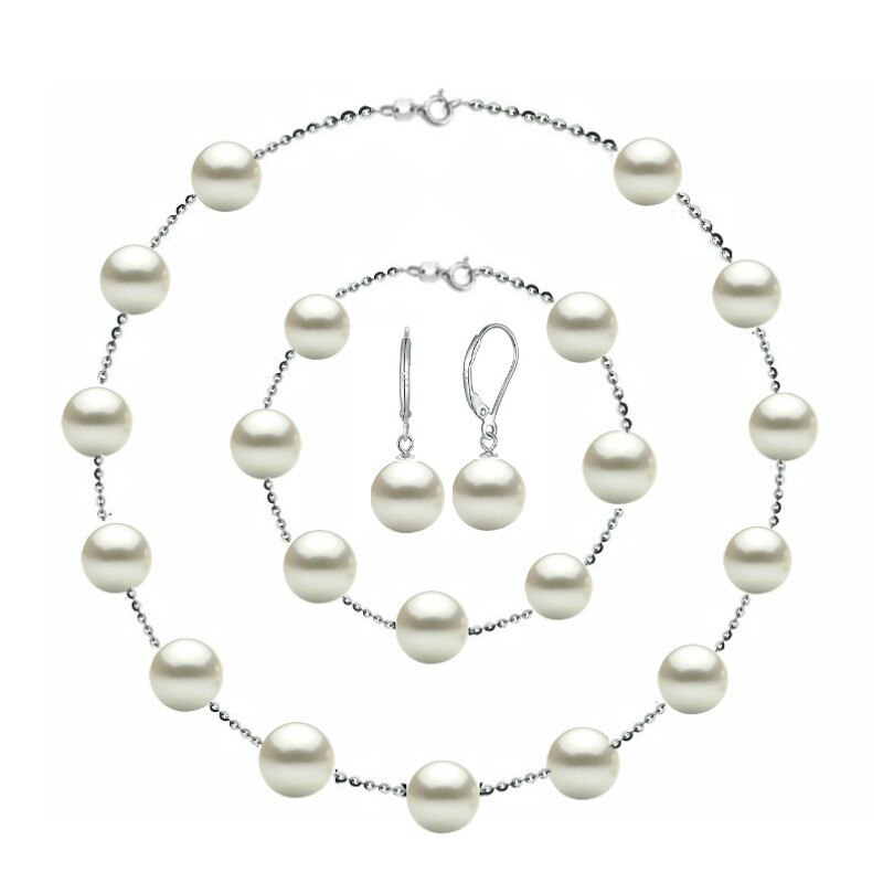 Set Office din Argint 925 si Perle Naturale Premium de 8 mm