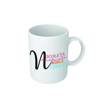Cana personalizata cu initiala 'N', text colorat Cana personalizata cu initiala 'N', text colorat
