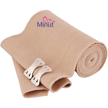 Bandaj elastic cu clema Minut 10 cm x 4.5 m Bandaj elastic cu clema Minut 10 cm x 4.5 m