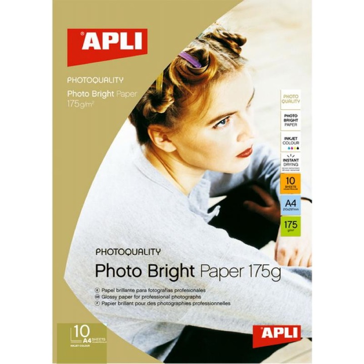 Фотохартия APLI Photo Bright, 175 g/m² гланцирана А4, 10л.