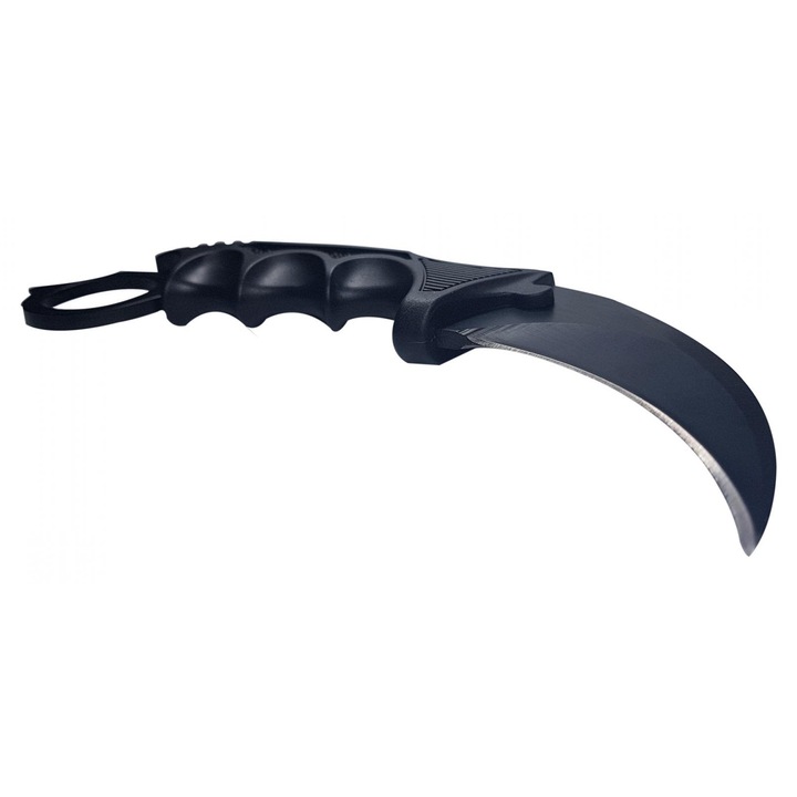 Cutit karambit cu tais, CS:GO, teaca si snur de agatat, negru