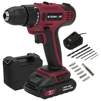 Masina de gaurit si insurubat (bormasina) cu acumulator 18V 1.3Ah Li-Ion Steinhaus, PRO-CD18X, 30Nm, 2 trepte 400/1500 RPM, mandrina rapida 10mm, 13 accesorii, cutie plastic Masina de gaurit si insurubat (bormasina) cu acumulator 18V 1.3Ah Li-Ion Steinhaus, PRO-CD18X, 30Nm, 2 trepte 400/1500 RPM, mandrina rapida 10mm, 13 accesorii, cutie plastic