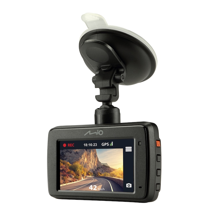 Camera auto DVR Mio MiVue731, Full HD, ecran 2.7", GPS integrat, unghi 130 de grade, sistem de avertizare LDWS