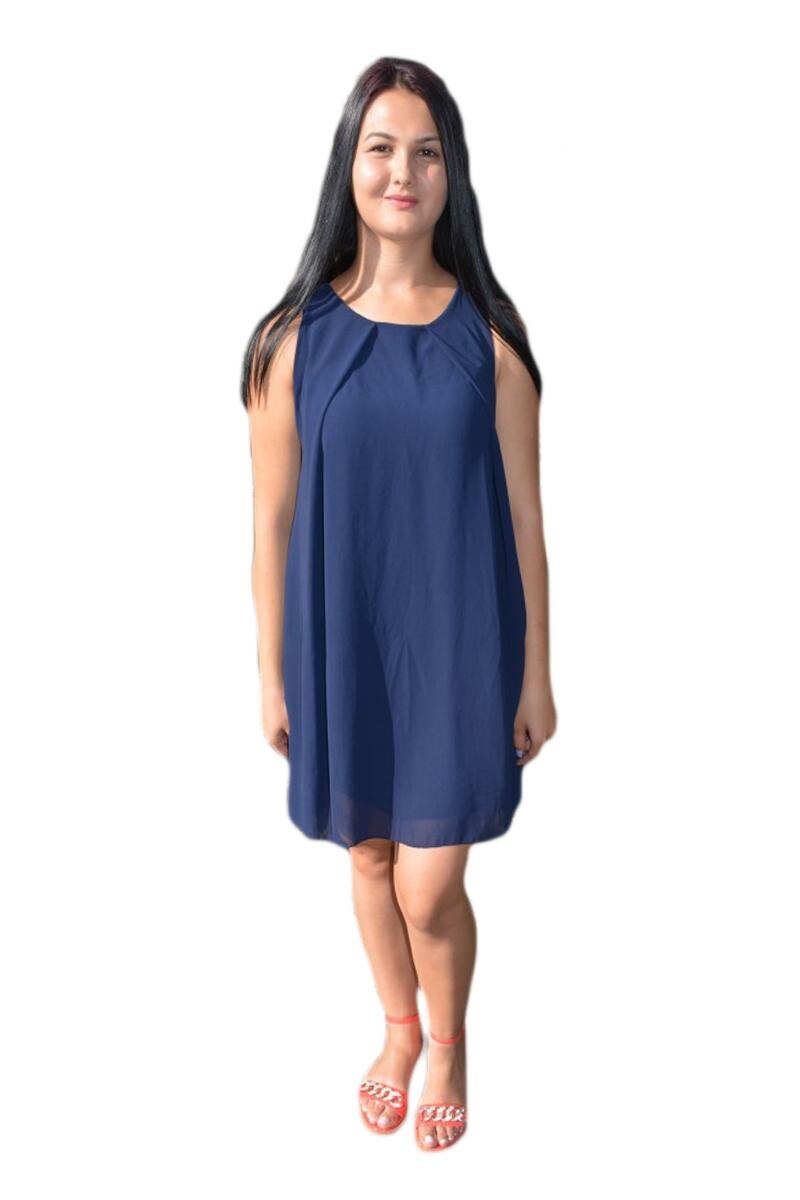 Rochie fashion de vara din material vaporos , D&J Exclusive, Albastru marin