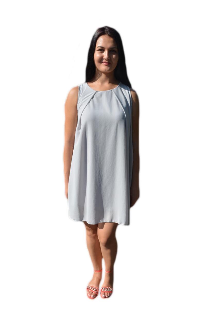 Rochie fashion de vara din material vaporos , D&J Exclusive, Gri