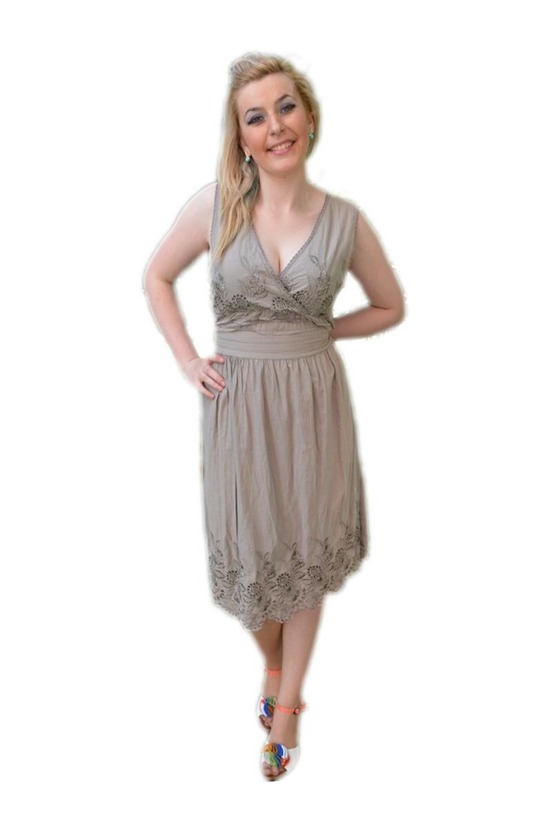 Rochii feminine, de diverse culori din in,D&j Exclusive,, Nisipiu