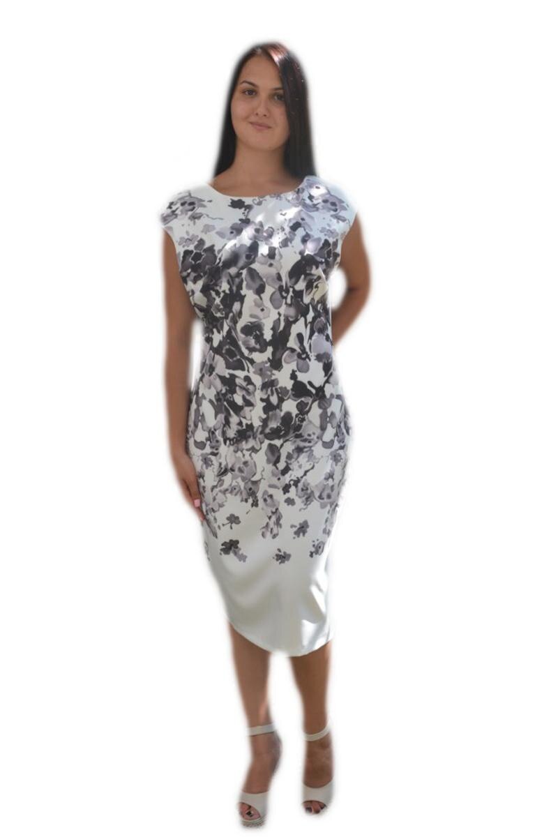 Rochie comoda de varacu imprimeu , D&J Exclusive, Alb/Negru