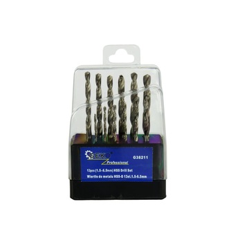 Set burghie HSS pentru metal 1.5-6.5 / 13piese, Geko, G38211 Set burghie HSS pentru metal 1.5-6.5 / 13piese, Geko, G38211