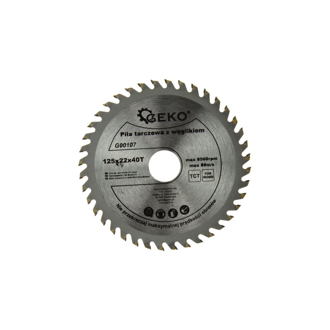 Disc circular pentru lemn 125x22x40T, GEKO G00107