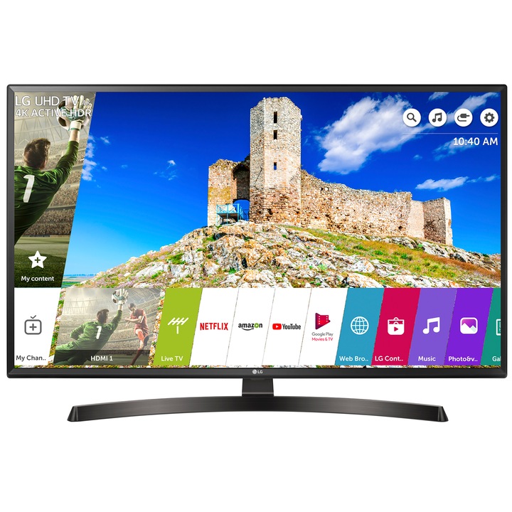 Televizor LED LG Smart, 123 cm, 49UK6470PLC, 4K Ultra HD, Clasa A