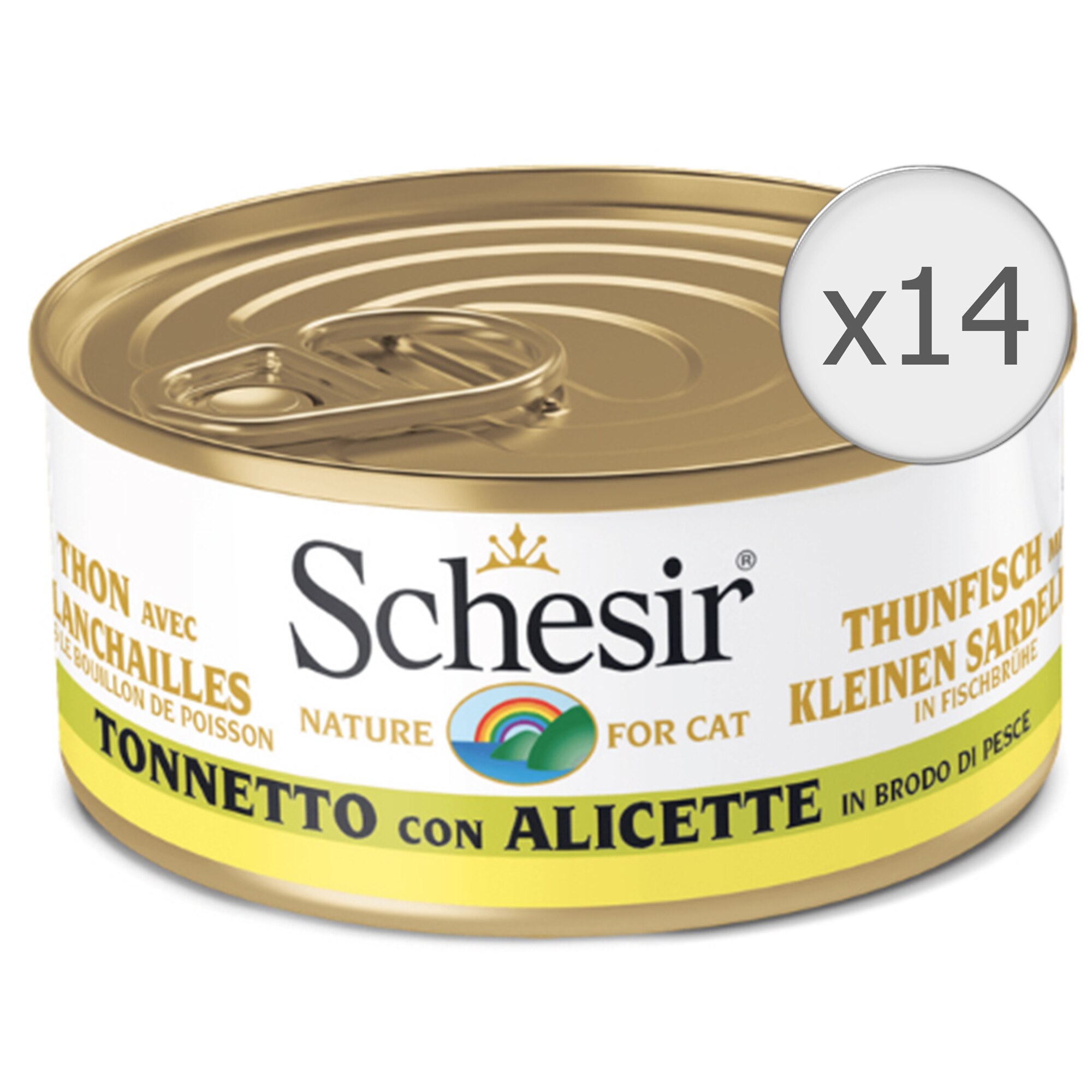 Hrana umeda pentru pisici Schesir Ton si Pestisori 14x70g