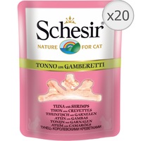 Hrana umeda pentru pisici Schesir In Supa, Ton si Creveti, 20x70g