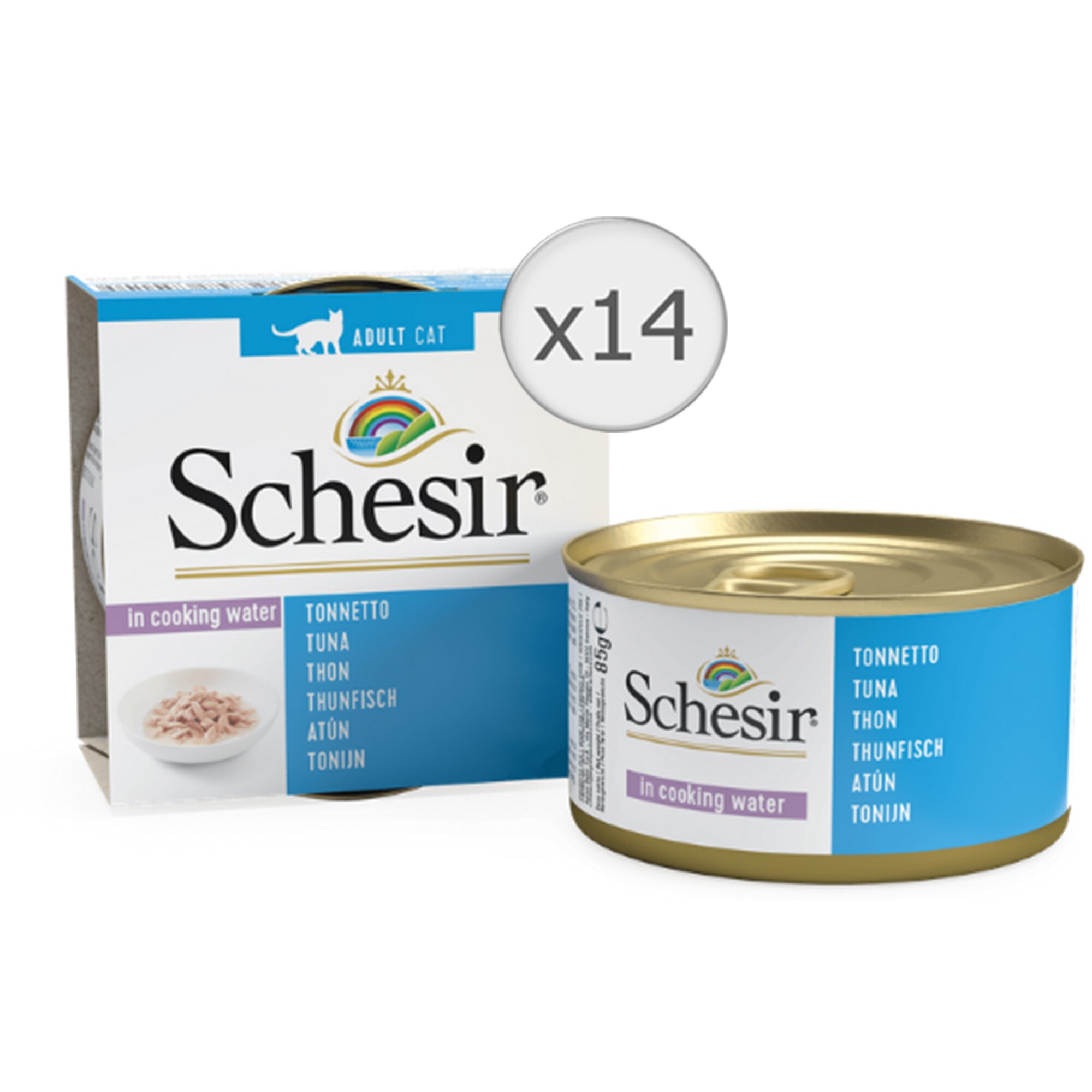 Hrana umeda pentru pisici Schesir Ton, 14x85g