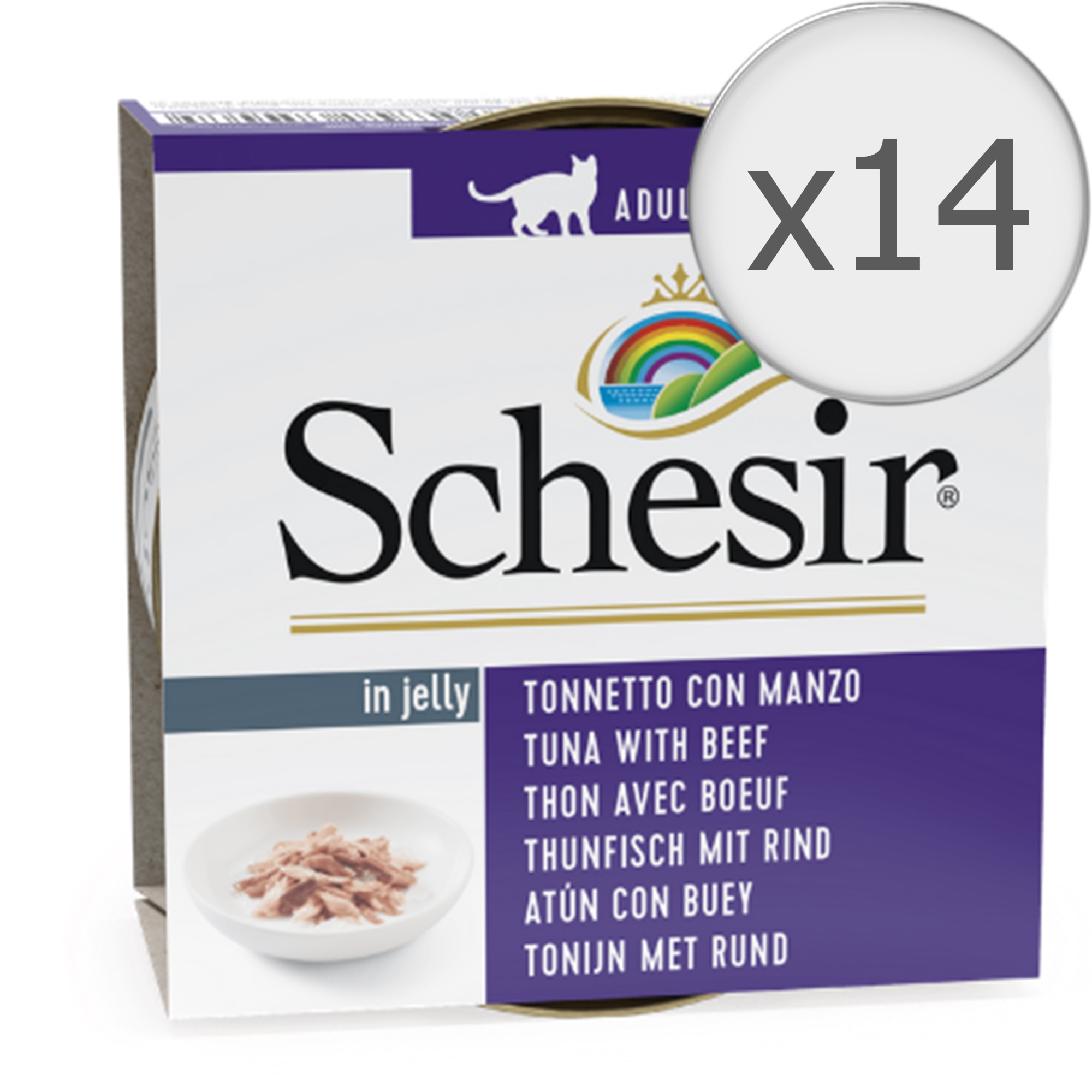 Hrana umeda pentru pisici Schesir Ton si Vita File, 14x85g