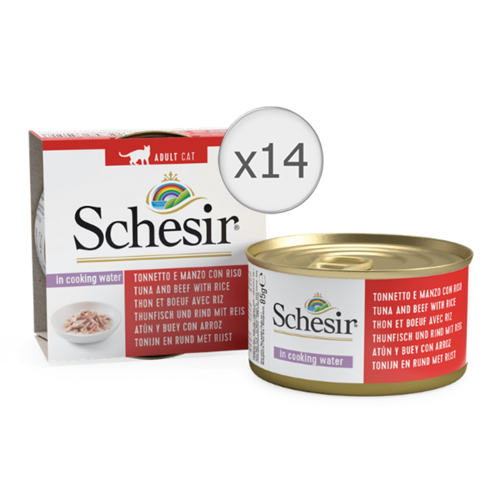 Hrana umeda pentru pisici Schesir Ton si Vita, 14x85g