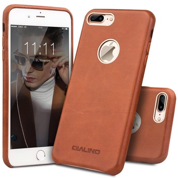 Husa iPhone 7 Plus, Qialino Classic, din piele de vitel, tip back cover, culoare Maro tabac Husa iPhone 7 Plus, Qialino Classic, din piele de vitel, tip back cover, culoare Maro tabac