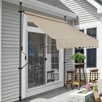 Copertina retractabila/Paravan solar, pro.tec, 300 x 120 x 200 - 300 - cm, otel/poliester, culoarea nisipului